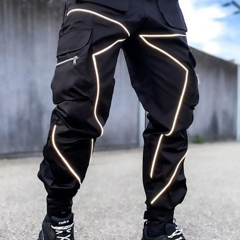 Designer new arrivals trend Men's Cargo Pants Straight Leg Multi Pocket Drawstring Waist Solid Color Casual Trousers Spring Autumn Streetwea