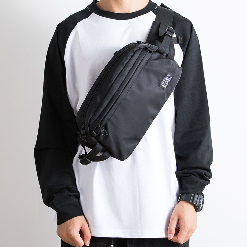 Trendy Sports Men's Chest Crossbody Oxford Cloth Casual Personality Outdoor Cycling Large Capacity Waterproof Waist Bag High-Quality Designer B