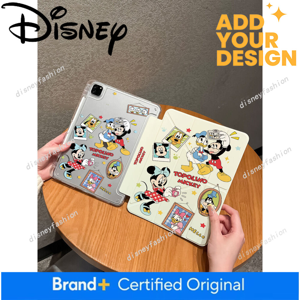 Cartoon Mickey Minnie Suitable for Apple iPad 10 /11 A16 Protective 3+Y Foldable Horizontal and Vertical Support Air8/7/6 Tablet Pro11/13 with Pen S