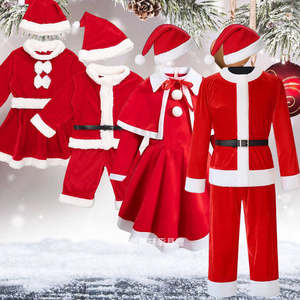 Christmas Cute Santa Claus Costume for Kids 2026 New Year Party Red St.Nicholas Suit Boy Girls Xmas Role Play Santa Dress up S260916FA82