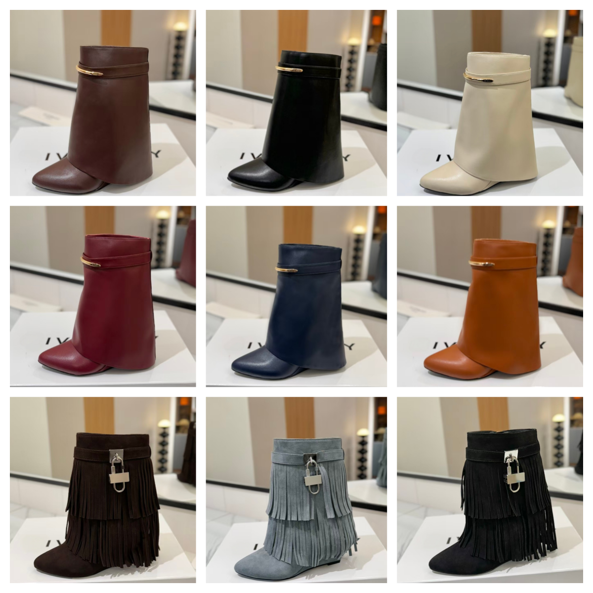 Women Fashionable Fringed Ankle Boots Pointed Toe Buckle Slip On Mid Calf Boots Bohemian Style Designer Shoes Perfect for Everyday Wear and Street P