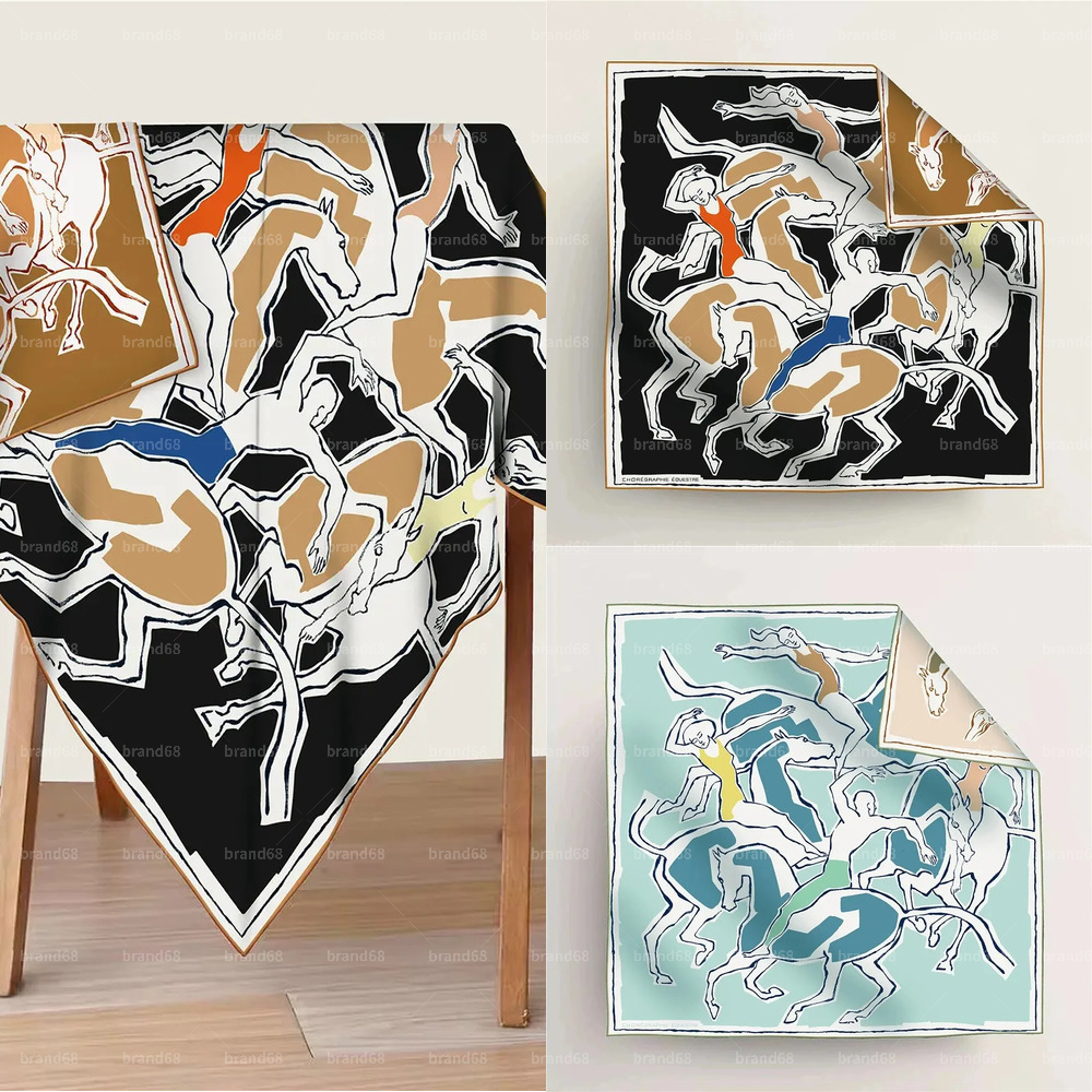 Designer 90cm Double side Twill Silk Animal Printed Square Scarf Women Traveling Foulard Hijabs luxury decorative scarf