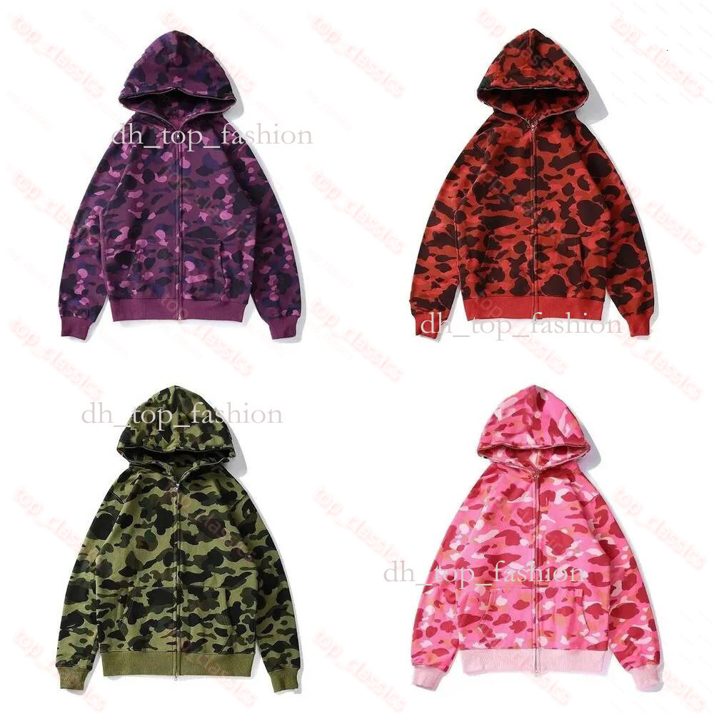 Bathe Ape Brand Zip Hoodie Mens Luxury Heavyweight Cotton Sweatshirt Harajuku Streetwear Outerwear Casual Baphoodie Pullover Jacket Fleece Coat 38b