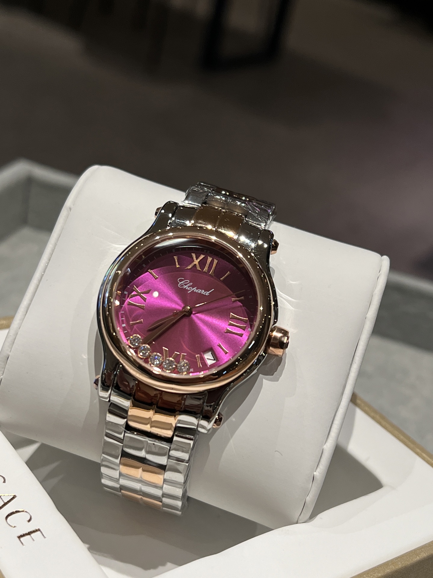 Women CHOPARDity designer Quartz movement HAPPY SPORT Diamond encrusted Watch High Quality Automatic watches women's precious stone wristwatche