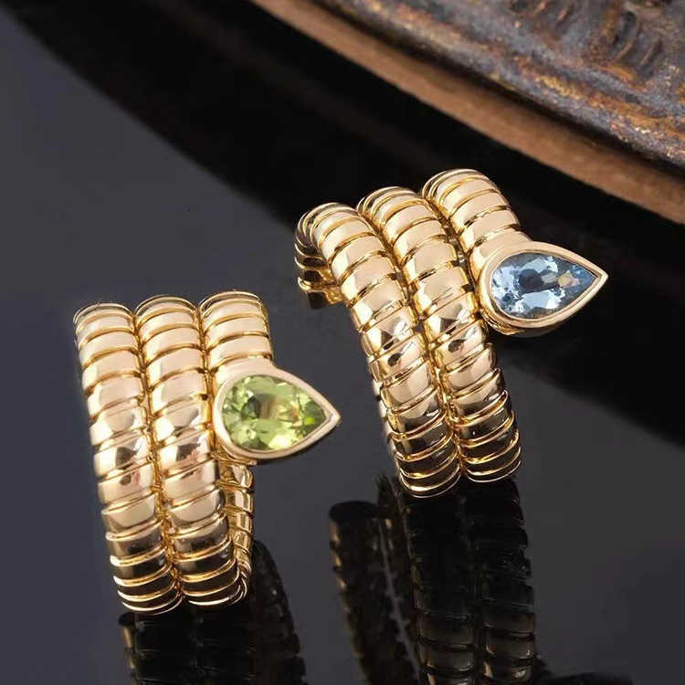 Jewelry Jewelry European Retro Artistic Ring For Women Style 18K Gold band Plated Elegant And Water Drop Zircon X S260916F8LO