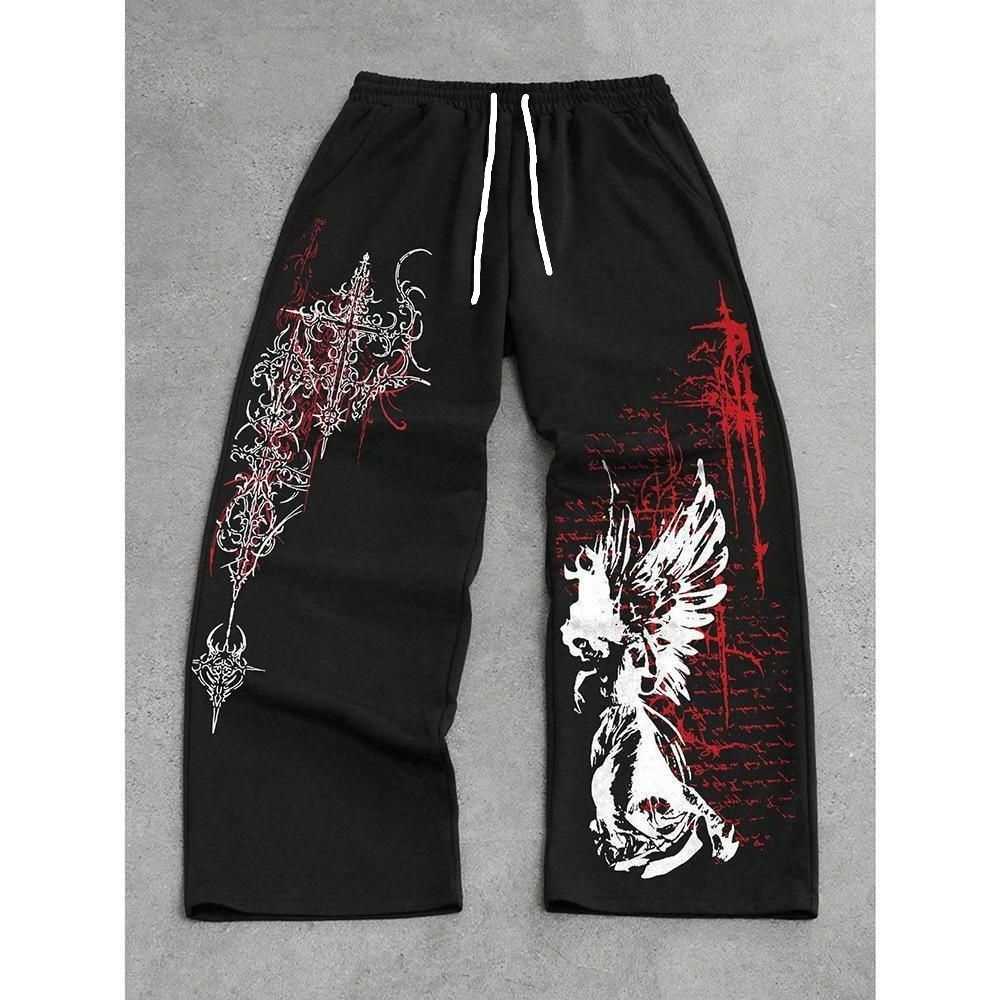 Gothic 2026 Y2K Trendy New Printed Pants Men's and Women's Running Pants Retro Rock Straight Pants Fashion Street Casual D260916