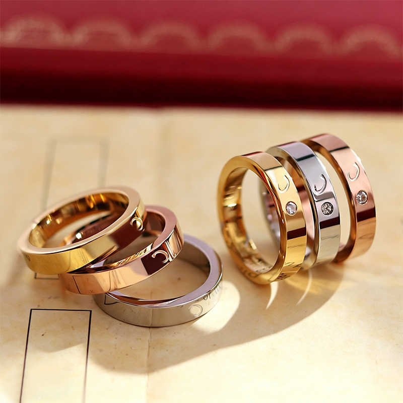 Ring Love 18k Gold Stainless Steel Signature Couple Jewelry Wedding Daily Accessories with Box S260916XX0Q