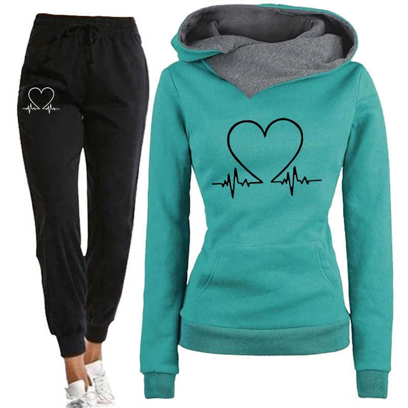 Women's 2026 Hoodie Tracksuit Irregular Collar Sweatshirt Casual Sports jogging Clothes Autumn Winter Fashion Single Tops Pants S260916C81T