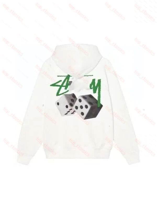 Studded Hoodie Classic Letter Dice Pattern Trendy Stussyshoodie Graphic Tracksuit Long Sleeve Hip Hop Streetwear Adjustable Drawstring Printed Hoodi