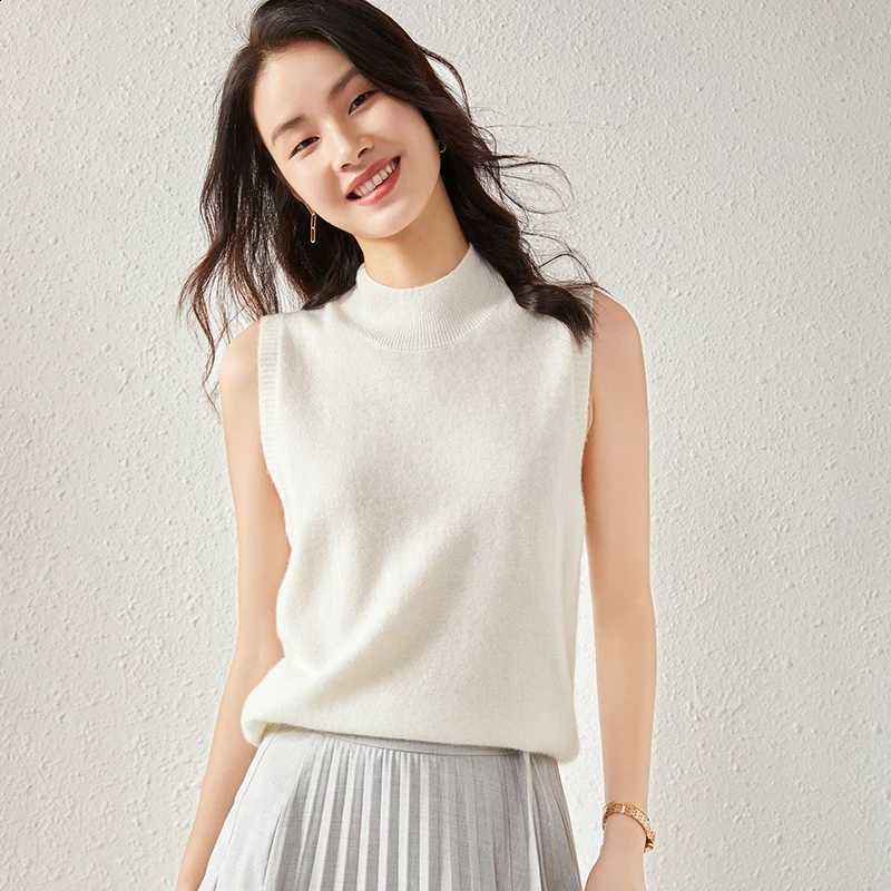 Cashmere WinvyNee Women's Autumn New Wool Tops Office Lady Solid Turtleneck Warm Soft Vest Tank Streetwear Tops C1044005W260915
