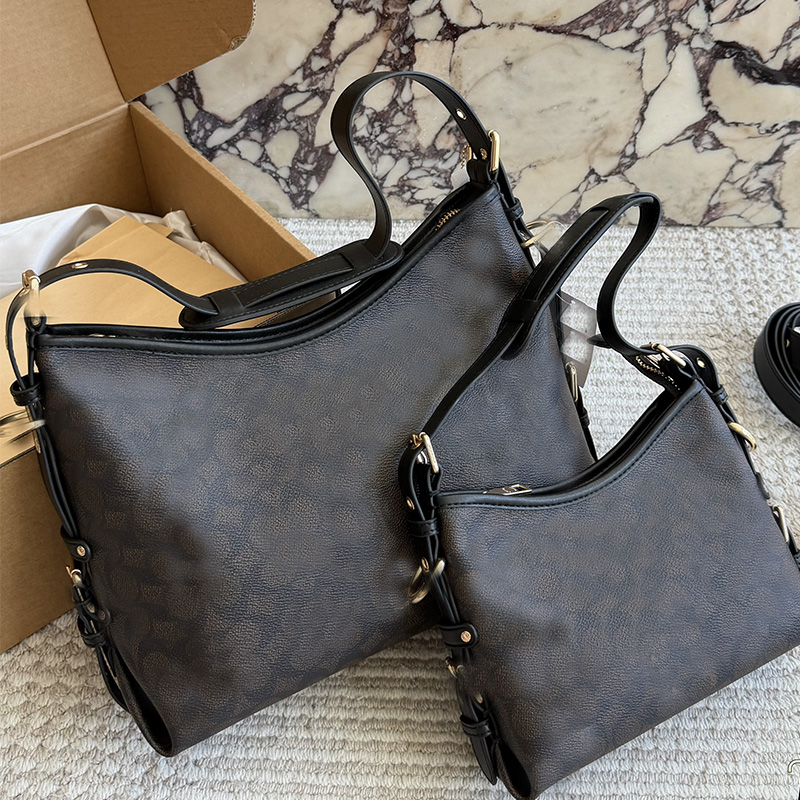 Automne Nouvelles Femmes Marron Classique Imprimé Hobo Épaule Designer Sac Laural 22 Boucle Latérale Bracelet En Cuir Noir Sacs À Bandoulière Bou
