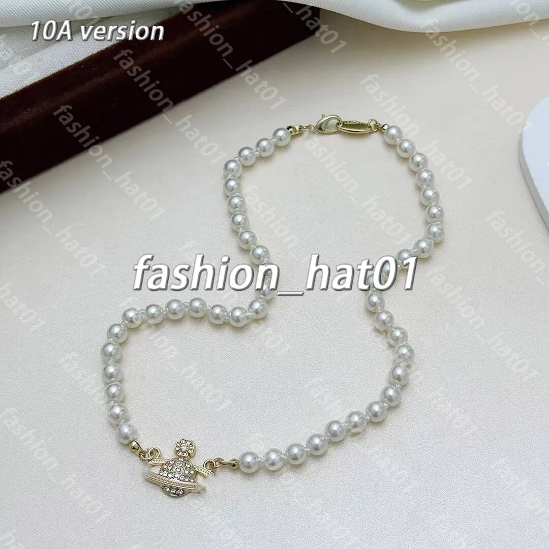 Vivienme Necklace designer necklace luxury jewelry designer jewelry metal high quality 12A diamonds letter Saturn design Viviane necklace style gift