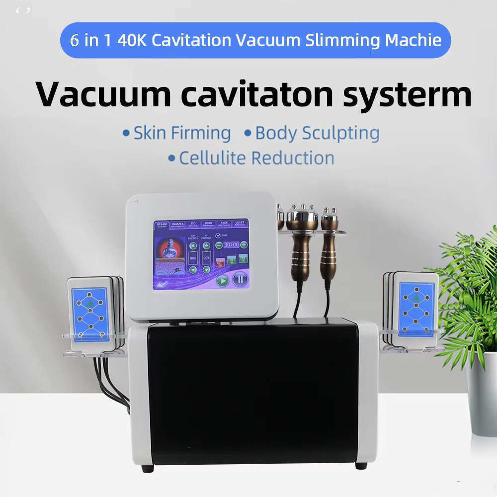 Non-Invasive Cavitation 6 In 1 Ultrasonic Vacuum Slimming Anti-Cellulite Machine Rf Infrared Cavitation Vacuum Skin Smoothing Face Lifting Equipment