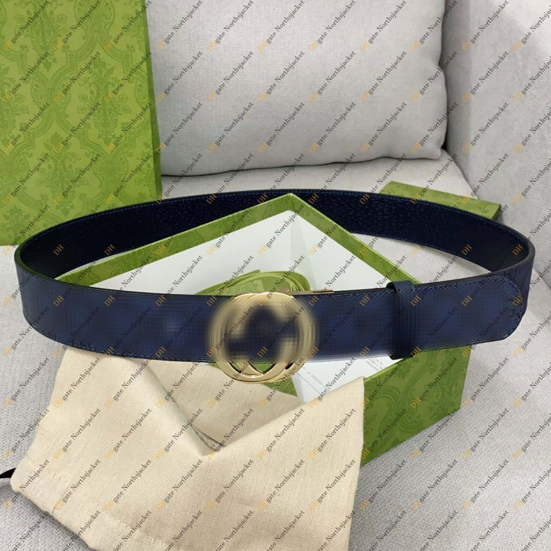 Genuine Leather Belts Men Desginer Letters Signature Luxury Blue Flower Belt Width 38MM Mens Belt Cowhide Top Quality Optional With Box Ceinture Hom