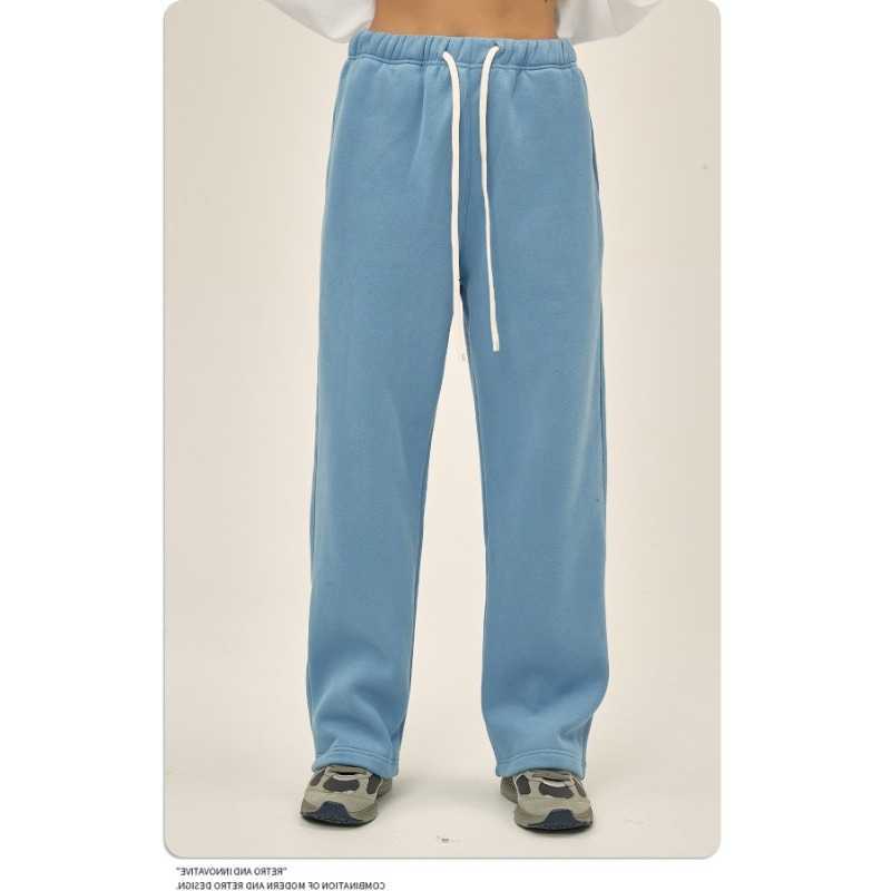 Sweatpants Men Leg Straight Wide Elastic Drawstring Fabric Loose Casual Trousers Multi Color For Streetwear Daily Autumn Winter D260916