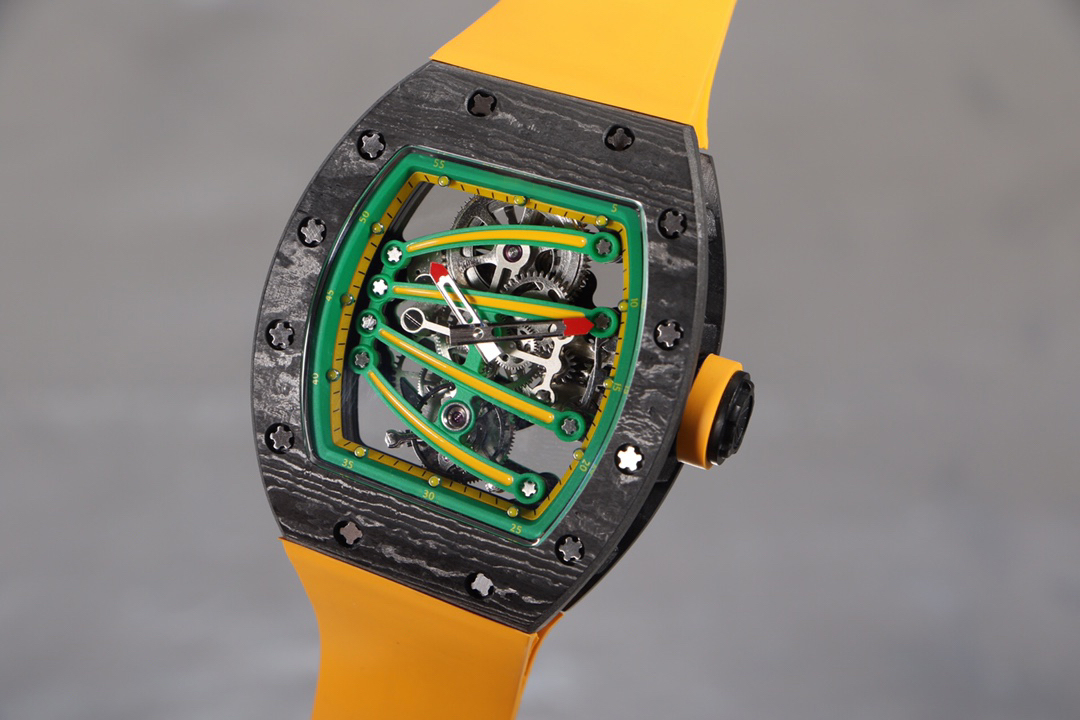 watchRM59-01 titanium carbon fiber black ceramic bezel It features an RM tourbillon movement and has a power reserve of 48 hours designer watches