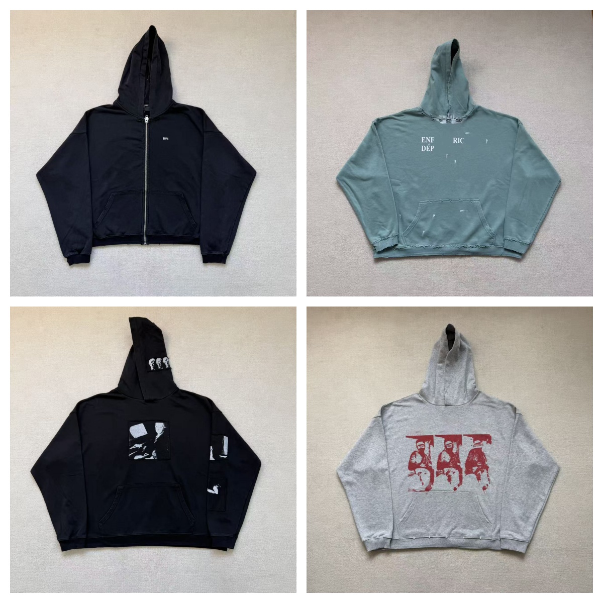 Women's Designer Vintage Washed Hooded Sweatshirt - Preppy Letter Print Loose Casual Couple Top