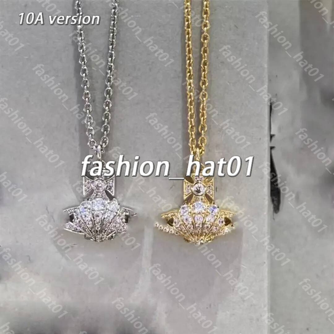Vivienme Necklace designer necklace luxury jewelry designer jewelry metal high quality 12A diamonds letter Saturn design Viviane necklace style gift
