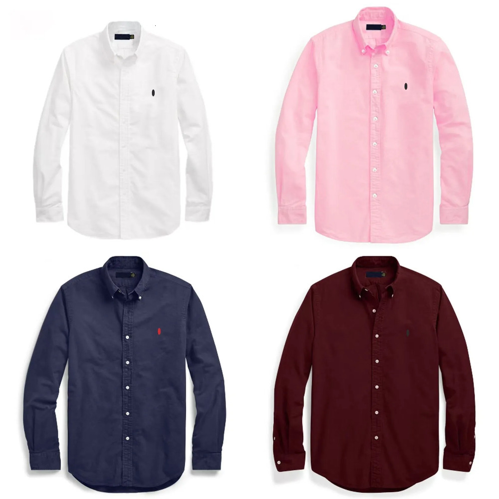 Hot Sell Designer Polo Shirts Luxury Men's Casual Shirts Long Sleeve Embroidery Button Down Social Business T Shirts Solid Color Tops Blouse Fo
