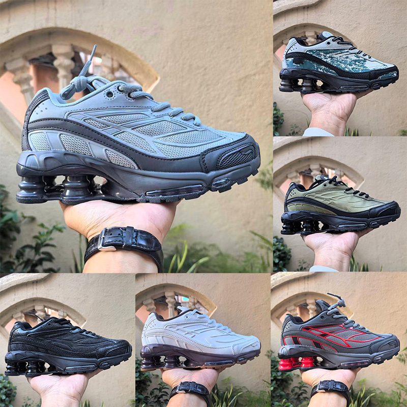 Running Shoes Fashion Flat Ride Sports Shoes Men Women Triple White Green Gray Cushion Men Women Casual Shock Absorption Heightening Pillar Sneakers