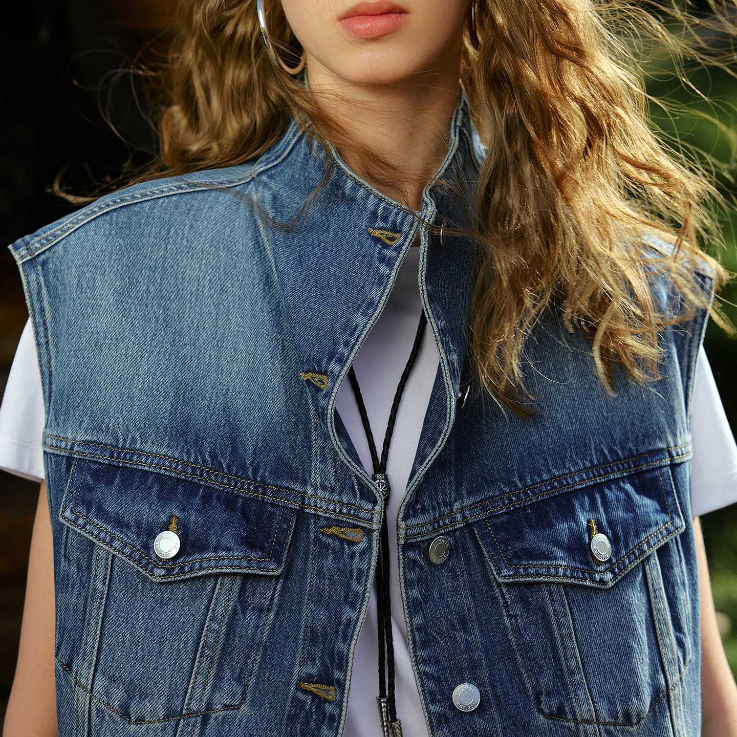 Denim Pure Cotton TOYOUTH Women Vest 2026 Spring New Sleeveless Stylish Hong Kong Film Aesthetic Instagram WaistcoatW260915