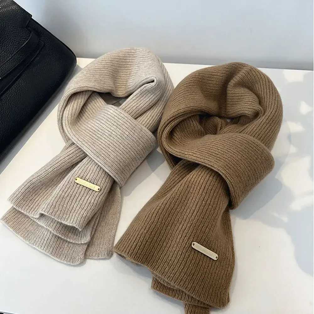 Winter Warm Neckerchief Fake Collar Solid Color Cross Scarf Woolen Thicken Knit Scarf Neck Warmer Women Girls Q260916