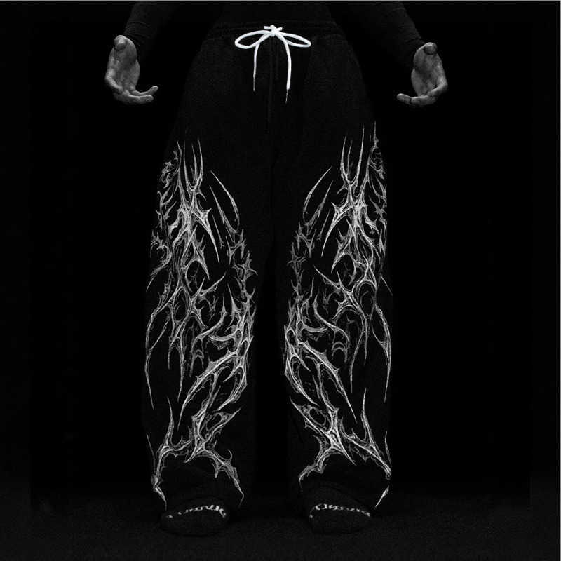 Retro Fashion Men's and American Women's Universal Sports Pants Loose Outdoor Fitness Wide Leg Training Pants D260916
