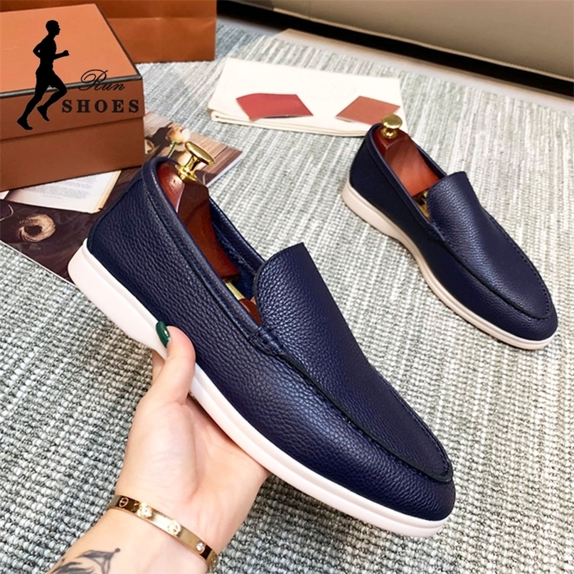 Mens Slip On Casual Office Work Shoes Comfort Soft Leather Autumn Flat Loafers British Style Man for Driving Size 3848 260915
