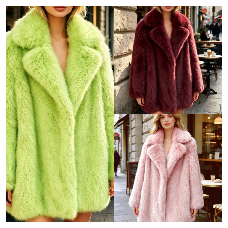 Womens Oversized Lapel Long Sleeve Mid Length Coat Trendy Loose Silhouette Statement Outer Layer For Cold Season Outings And Get Togethers