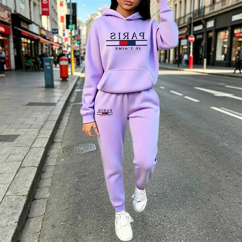 Sales Hot Women's Outfits 2026 Casual Hooded Sweatshirt Suit Outdoors Sports Jogging Clothing AutumnWinter Warm Wo Pants Sets S2609169HTT