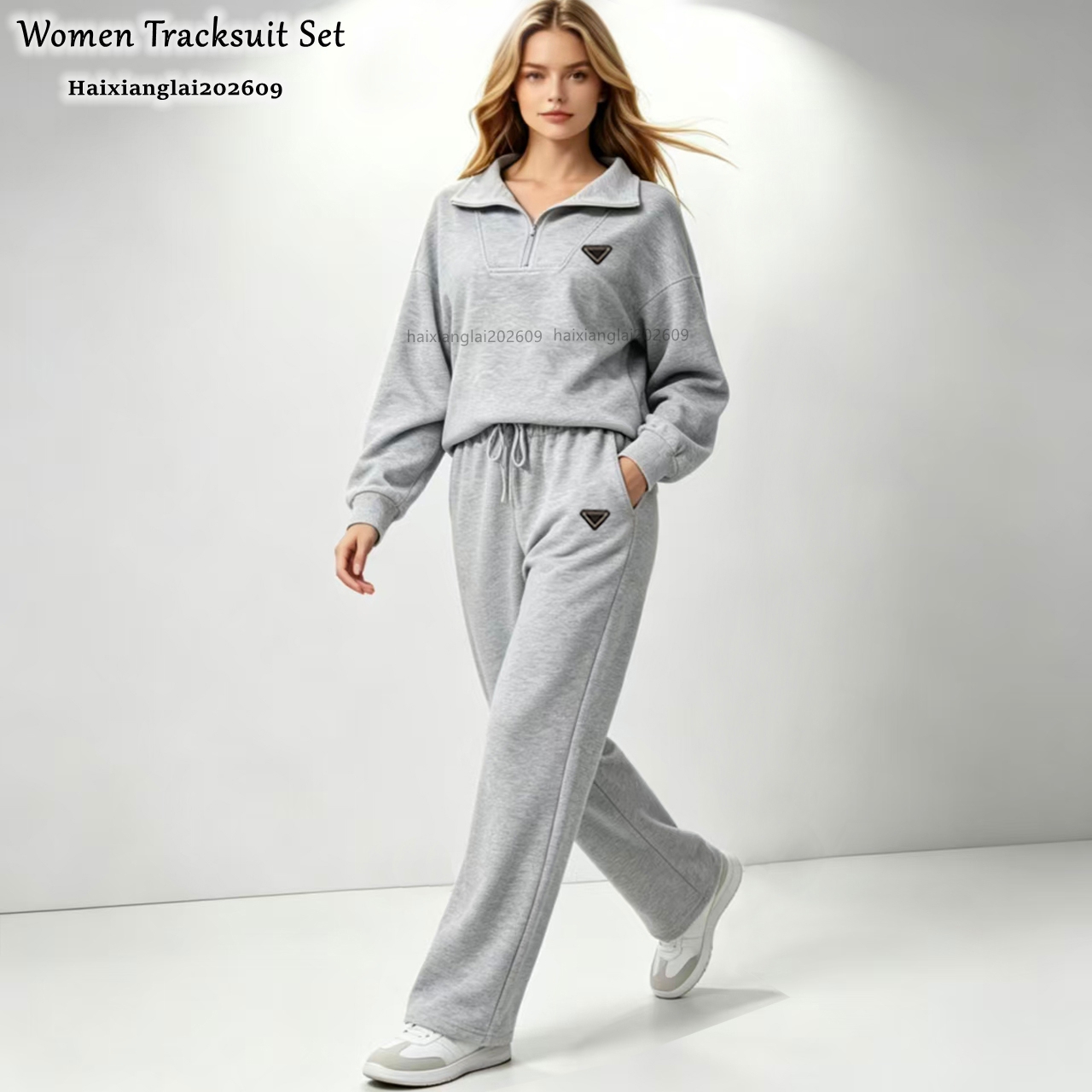 New Womens Tracksuit Designer Long Sleeve Half Zip Coats Pants Autumn Women Clothing Sets Gym Sports Female Clothes Designer Women Two Piece Sets De