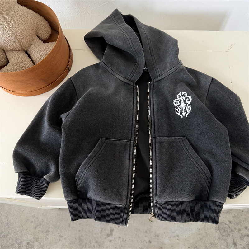 Free shipping Kids T-shirts Children's coat hooded top zipper cardigan autumn and winter hoodie clothes