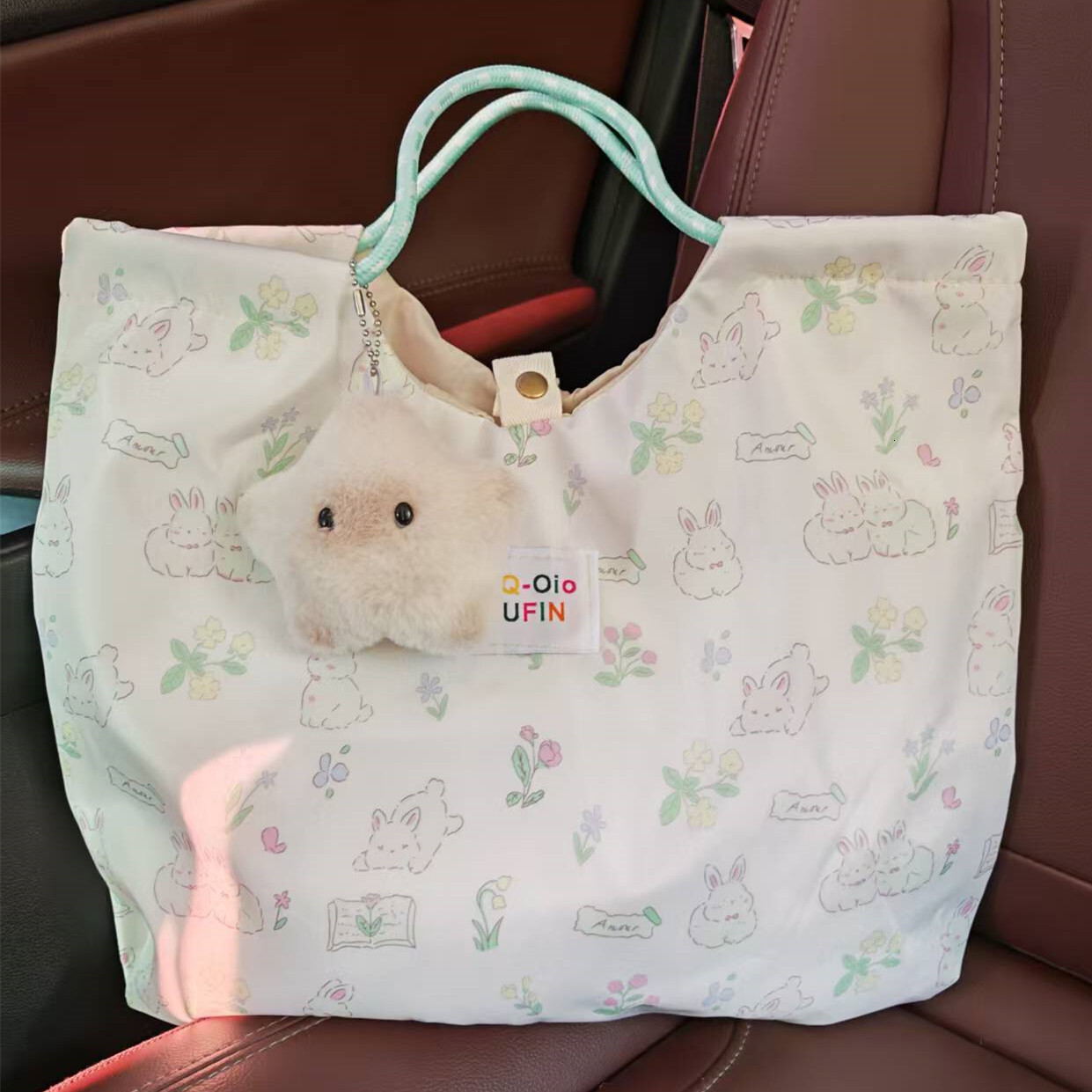 New Cute Rabbit Printed Shoulder For Female Students Korean Style Canvas Cartoon Large Capacity Handbag Commuter Bag Designer Bag