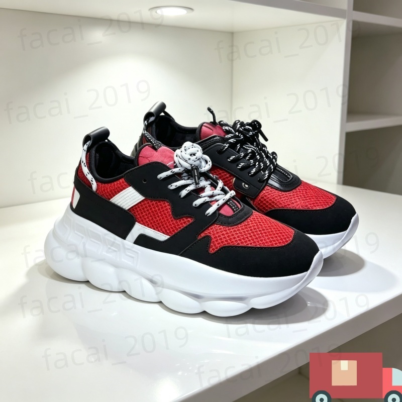 Designers Luxurys Shoes chain reaction Casual platform Black white Brown Orange Animalier flowers mens womens sports sneakers trainers size 5.5-11 t
