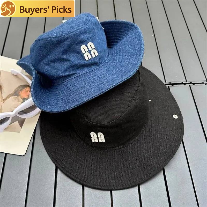 Cowboy Foldable Hatwide Brim Hats Designer Women Visitor Travel Jeans Bucket Denim Fitted Flanging Bonnet Fisherman Mens Sunhat Cap Sunscreen Farm H