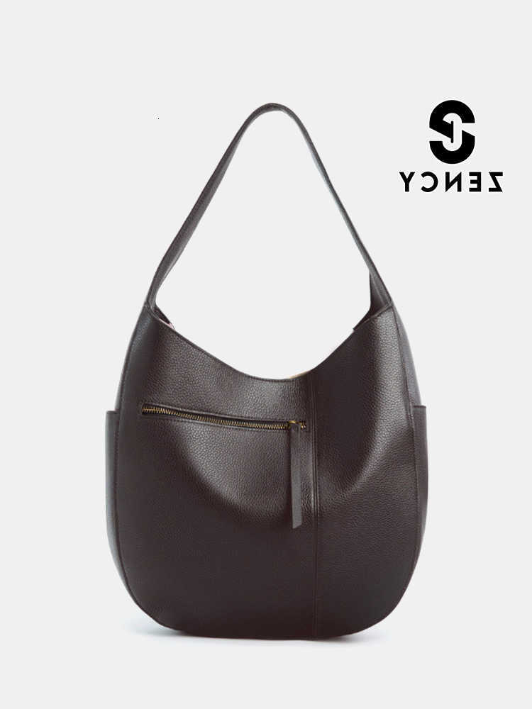 Top Zency Women's Genuine Leather Quality Large Hobo Bag Shoulder Commuters Handbag Designer Bag European n American Style Totes H260916