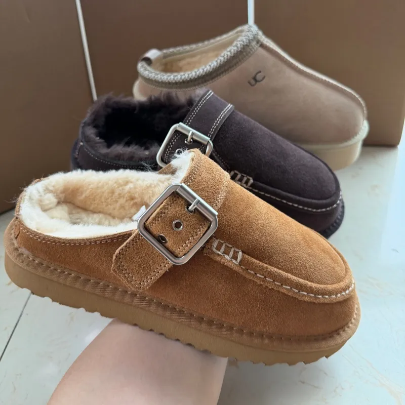 2027 women snow boots Womens Tazz Slippers Tasman Fur Slides Designer Classic Ultra Mini Platform Boot Chestnut Mustard Seed Sand Suede Wool Booties