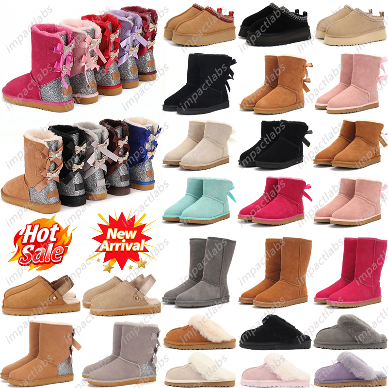 designer boots clogs women slides black brown pink snow booties bottes winter boot sandals shoes slides d h gate bow bowtie comfort classic warm coz