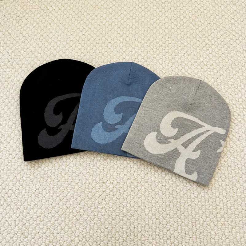 1Hat Warm Double-Layer for Knitted Autumn Winter Versatile Pullover Stacked Cold Cap Stylish Internet-Famous Trendy Headwear L260915