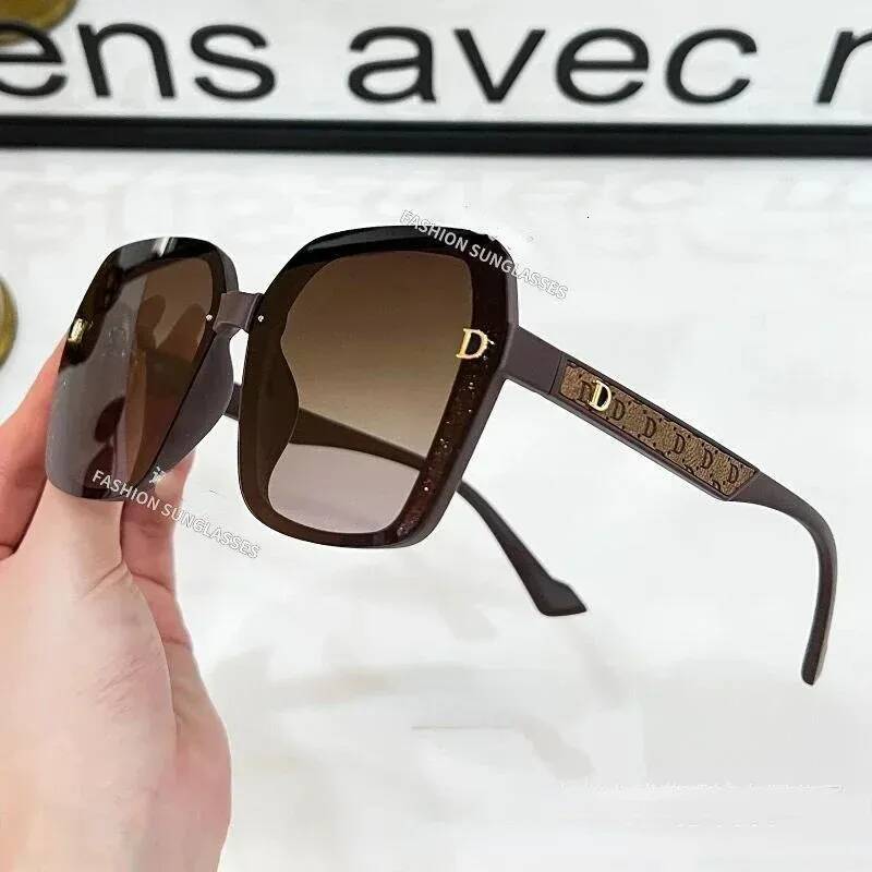 New High Definition Polarized Fashion Light Luxury for Women Driving Sunshade UV Protection Sunglasses Large Frame J260916