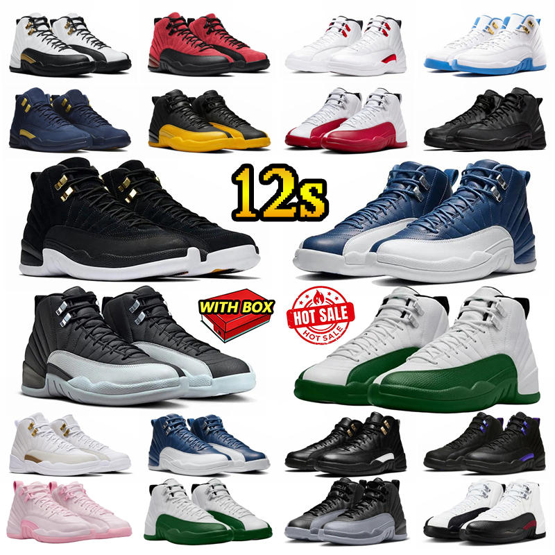 12 Designer Classic Basketball Shoes Sneakers Men Taxi 12s Bloodline Women Cherry Gold Blue Beige Dark Grey Leather With Gift Free Ship