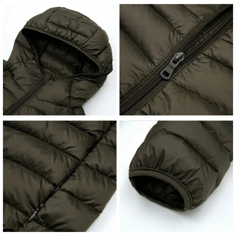 Down Jacket Men's 2025 90% White Duck Down Super Light Down Jacket Men's Lightweight Thermal Coat Hooded Feather Coat260915