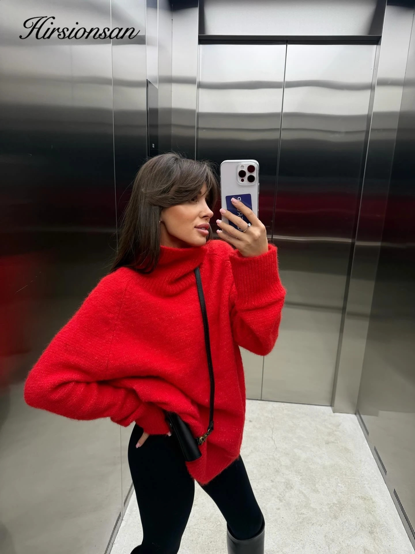 Hirsionsan Basic Turtle Neck Sweater Women Oversized Soft Knitted Wool Pullover Female Casual Thick Warm High Quality Tops 260916