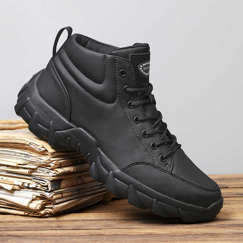 Running Shoes Men Sneakers Men Anti-slip Handmade Leather Casual Ankle Boots Breathable Men's Walking Lace Up Lightweigh Boots D260916