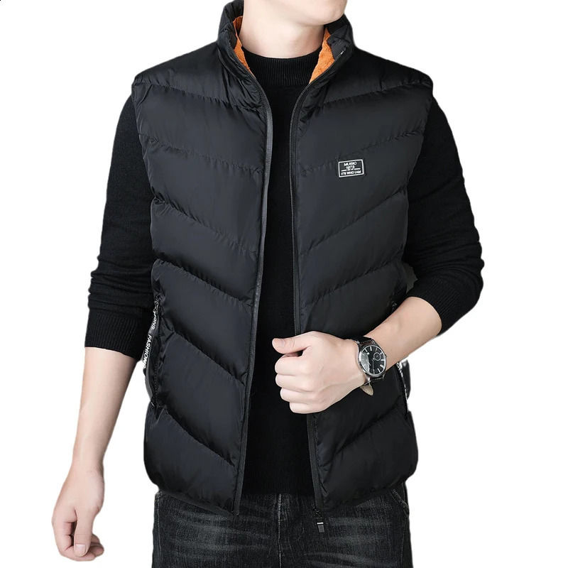 Winter Mens Padded Warm Vests Fashion Men Fleece Lined Windbreaker Waistcoats Men Thick Mountain Ski Sleeveless Jacket Clothing 260916