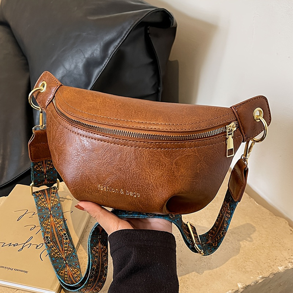 Unique designer bags women, versatile 2026 new model wide strap shoulder crossbody bag, popular trendy chest and waist bag for ladies