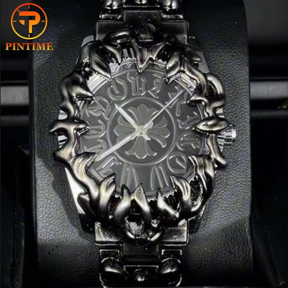 2026 Men Quartz Watch Gothic Cross Claw n Y2K Retro Hip Hop Metal Dissolved Bracelet Wristwatch Unique Male Watch 260915