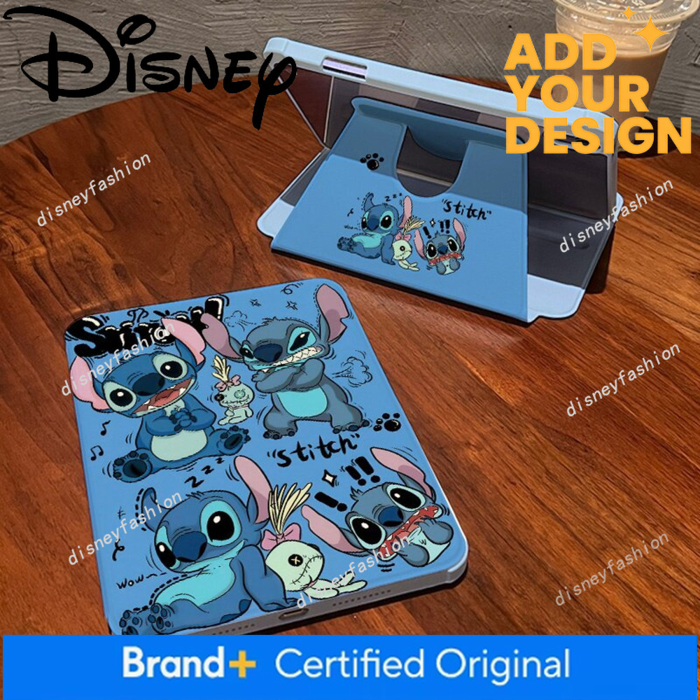 Cartoon Stitch Suitable for Apple iPad 10 /11 A16 Protective 360-Degree Rotating Acrylic Air7/6/5 Tablet Case Pro11 with Pen Slot 9.7 Full Coverage