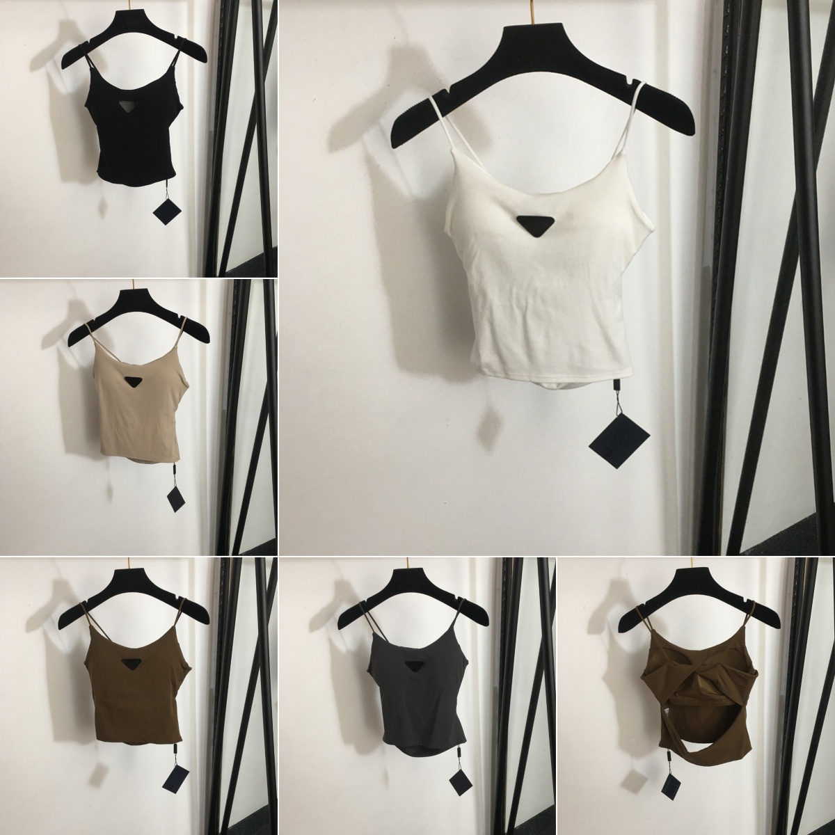 Sexy Hollw Camis Summer Beach Yacht Vest Back Hollow Out Cami Top Classic Badge Sling Tank Tops 5 Colors Brand Swim Tankini Tops Clothing