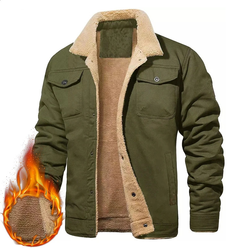 Men's Winter Fleece Denim Jacket Arrival Soft Comfortable Thick Warm Loose Fit Coats Versatile Daily Commute Tops Outerwear 260916